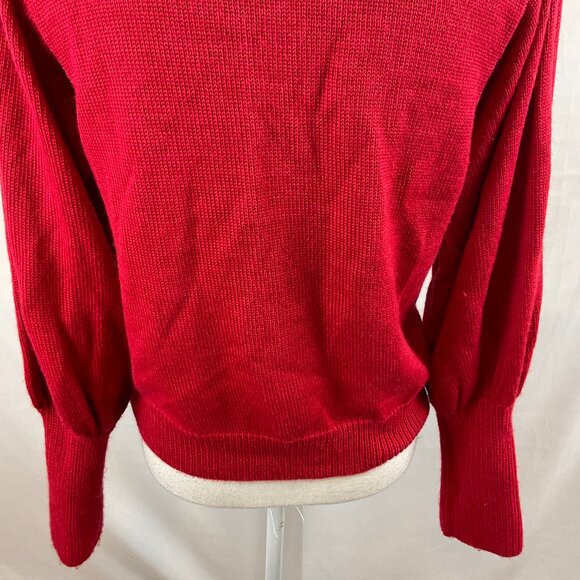 Stella Pardo Sweater S Red Leg of Mutton Sleeve Button Details - Picture 11 of 13
